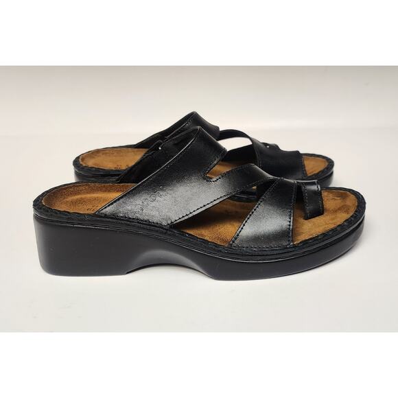 NOAT Monterey Leather Upper Platform Slide Block Heel Strappy Sandal Shoes 8/39 - Picture 5 of 10